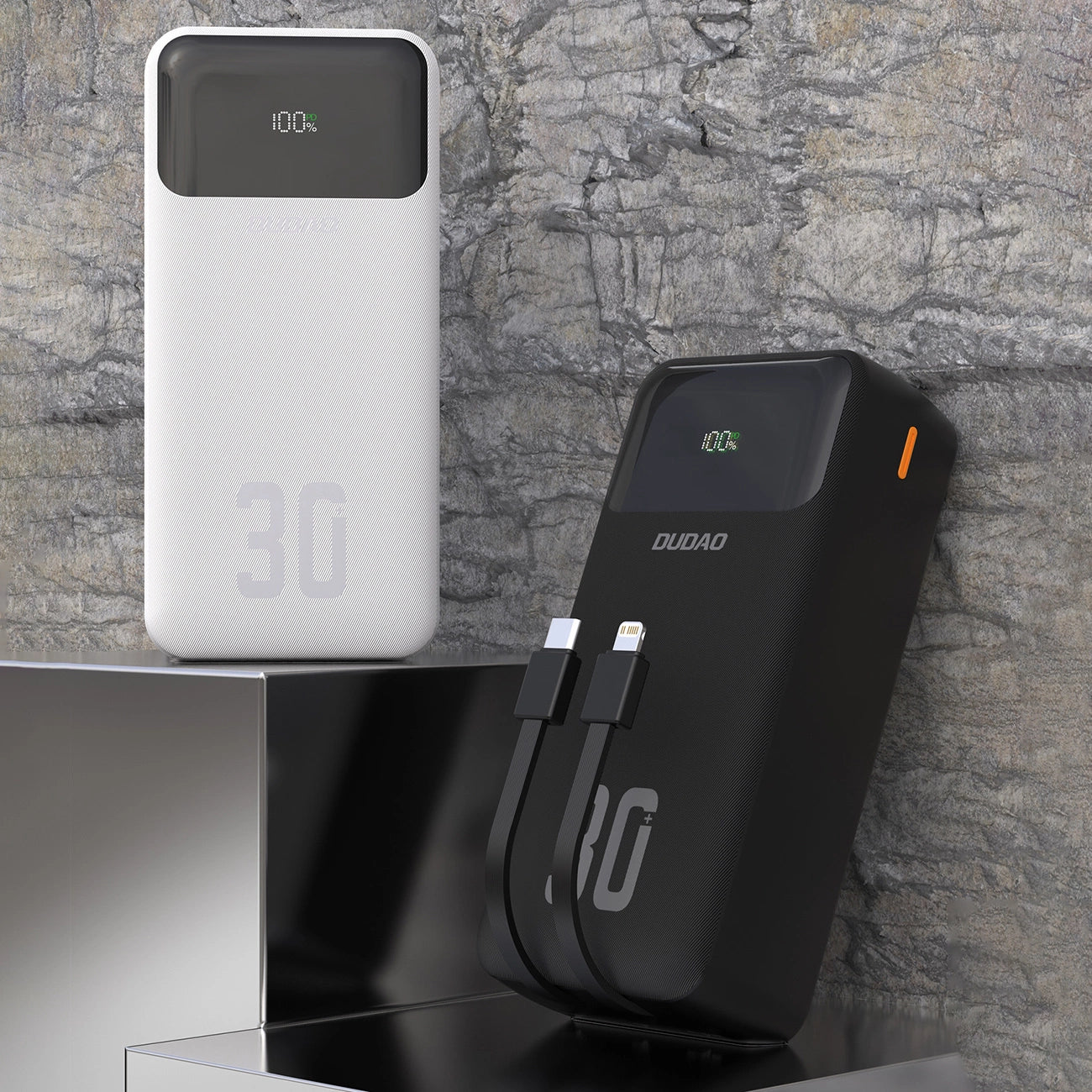 Dudao K15MAX 30000mAh PD 22.5W Powerbank with Built-in Cables - Black_2