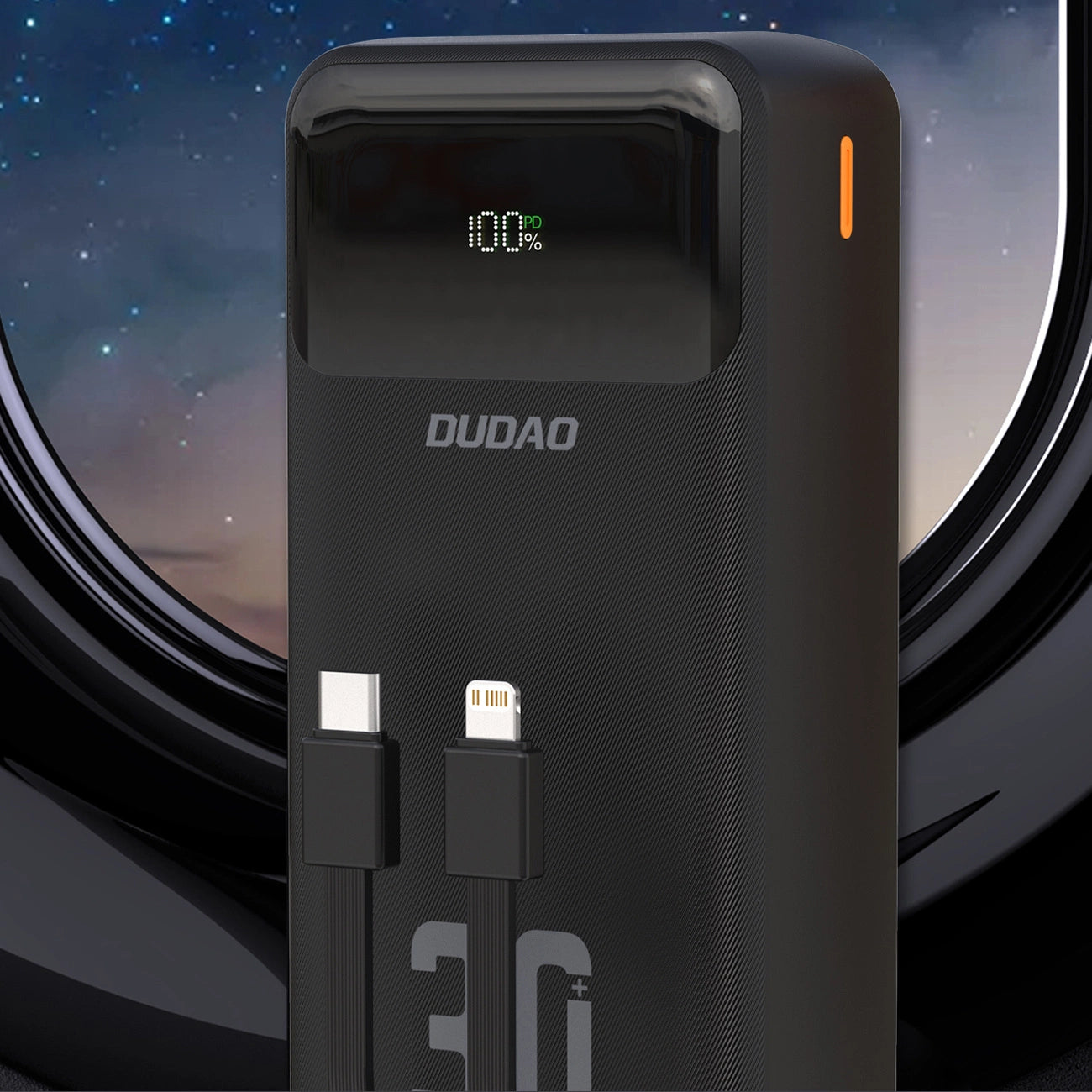 Dudao K15MAX 30000mAh PD 22.5W Powerbank with Built-in Cables - Black_4