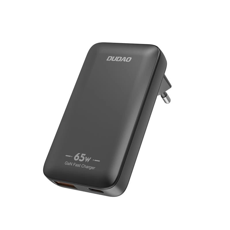 GaN Dudao A65Q 65W USB-A / USB-C PD Ultra-Thin Travel Wall Charger EU / US - Black_0