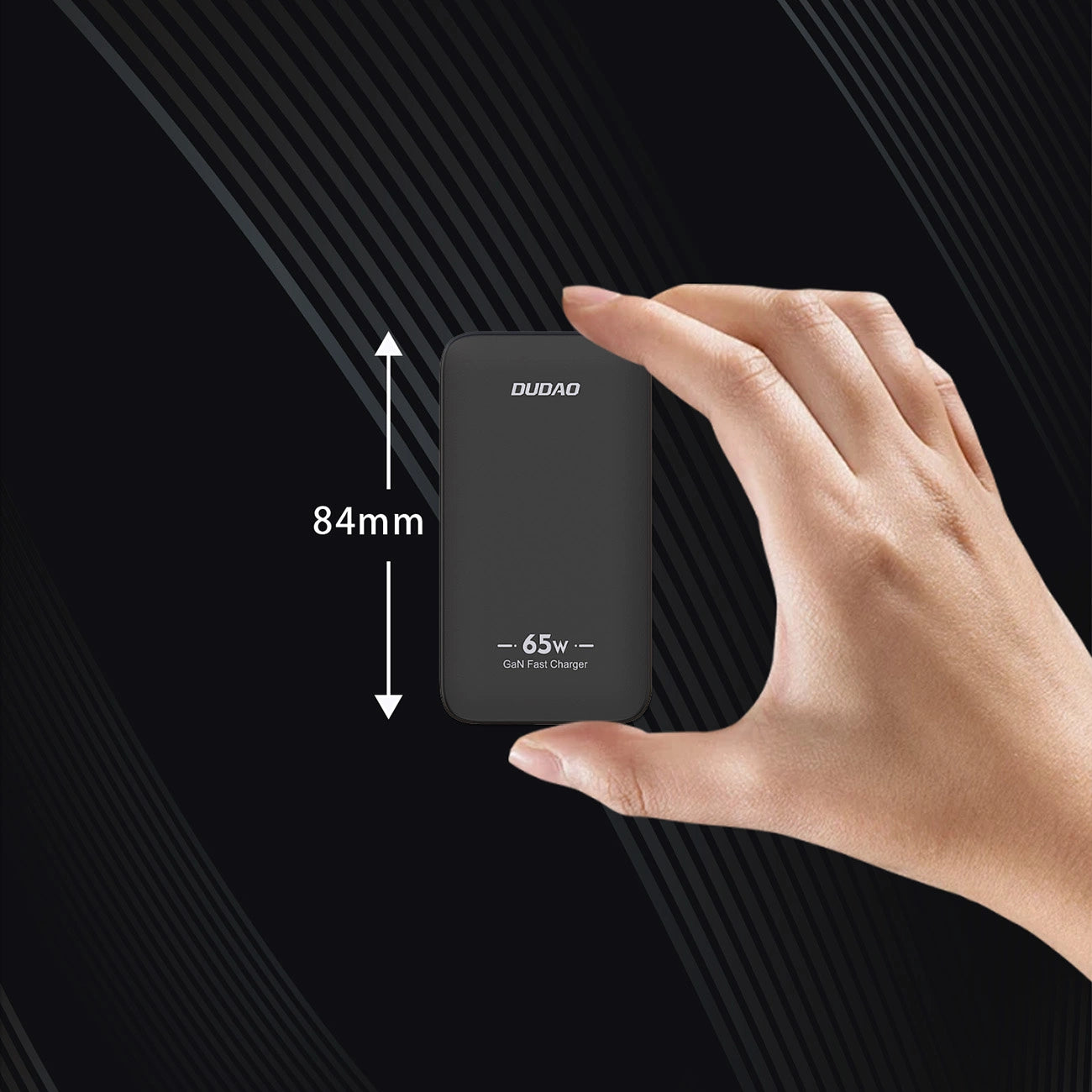 GaN Dudao A65Q 65W USB-A / USB-C PD Ultra-Thin Travel Wall Charger EU / US - Black_1