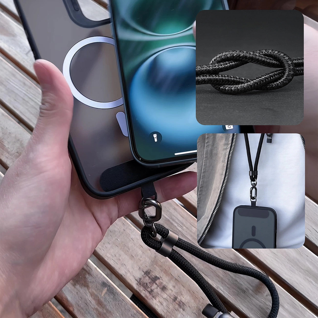 Dudao L20MAX 4in1 Cable / Lanyard USB-A / USB-C / Lightning PD QC 65W 1.5m - Black_4