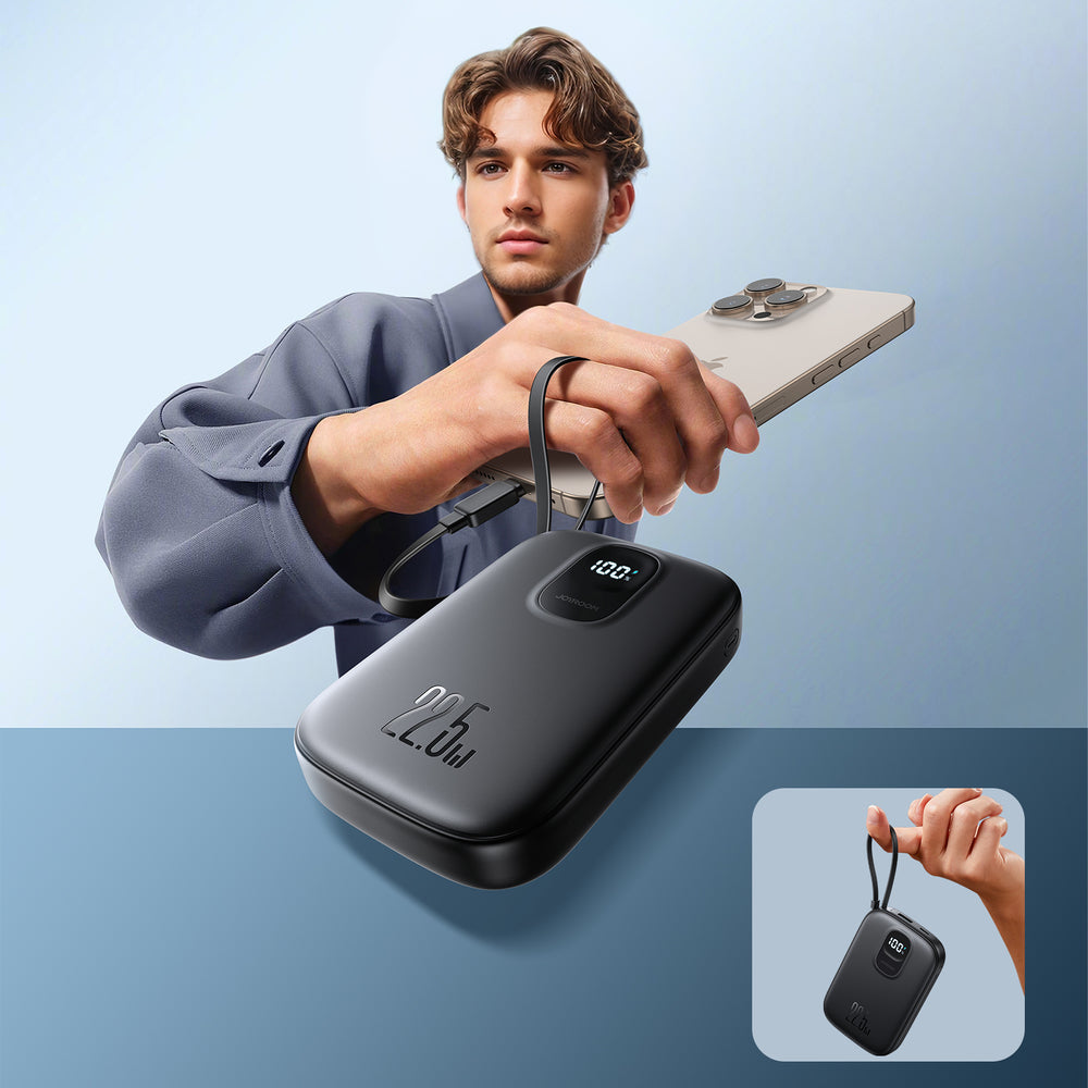 Joyroom JR-PBF17 22.5W 10000mAh Powerbank with Built-in USB-C Cable + 0.25cm USB-C Cable - Black_10