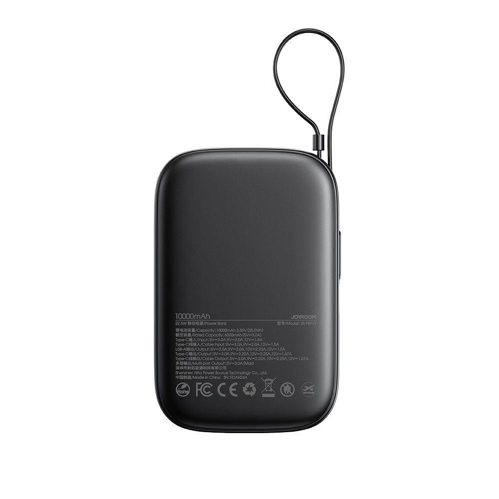 Joyroom JR-PBF17 22.5W 10000mAh Powerbank with Built-in USB-C Cable + 0.25cm USB-C Cable - Black_2