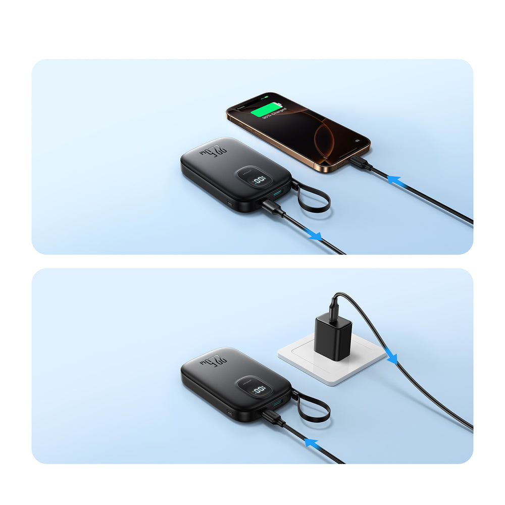 Joyroom JR-PBF17 22.5W 10000mAh Powerbank with Built-in USB-C Cable + 0.25cm USB-C Cable - Black_7