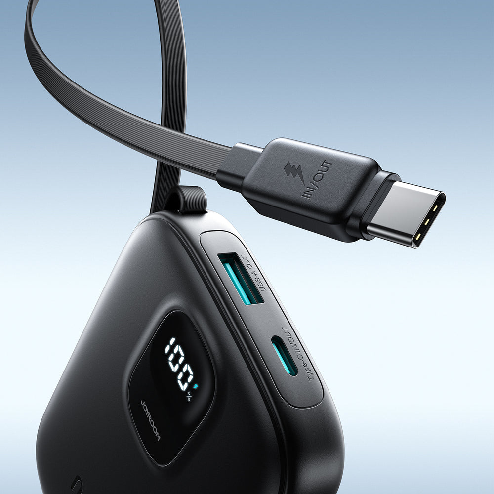 Joyroom JR-PBF17 22.5W 10000mAh Powerbank with Built-in USB-C Cable + 0.25cm USB-C Cable - Black_8