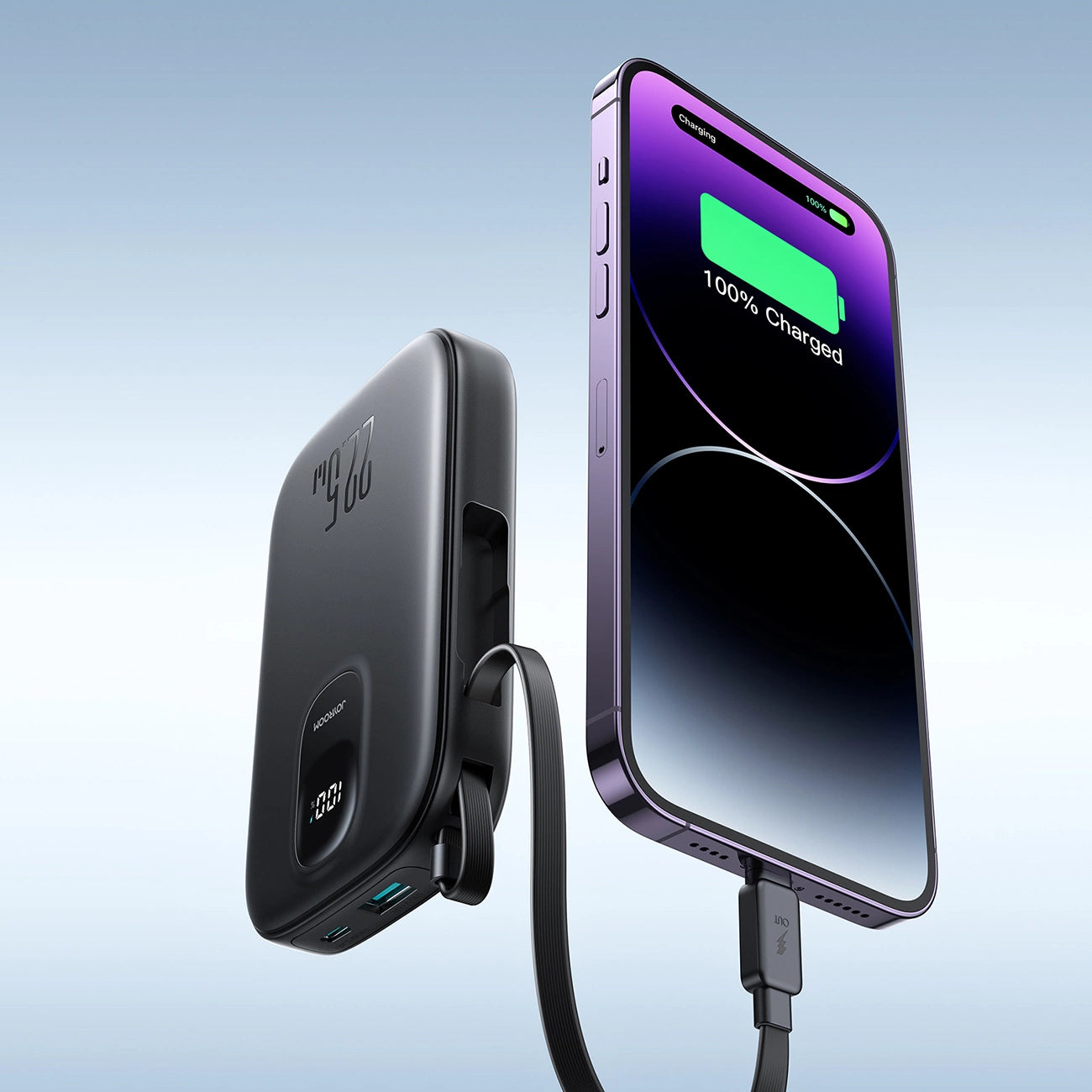 Joyroom JR-PBF18 22.5W 10000mAh Powerbank with Built-in Lightning Cable + USB-C Cable 0.25 cm - Black_7