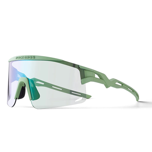 Rockbros Photochromic Cycling Glasses with UV Protection and Corrective Insert - Green_0