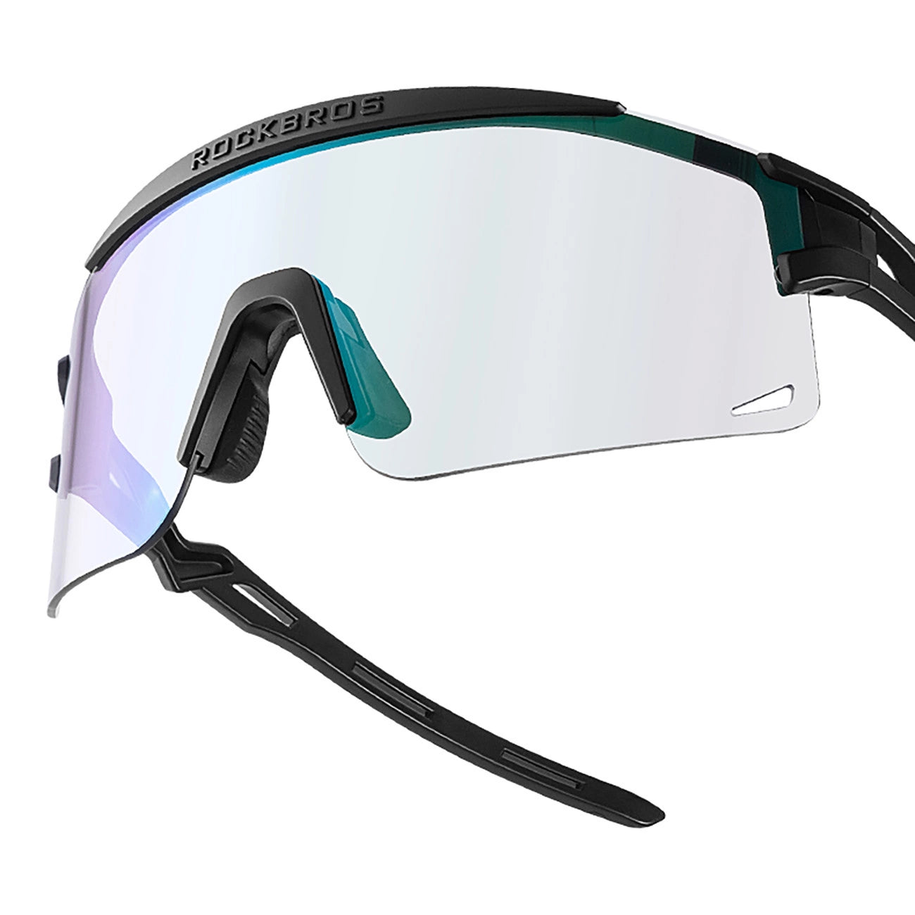 Rockbros Photochromic Cycling Glasses with UV Protection and Corrective Insert - Green_1