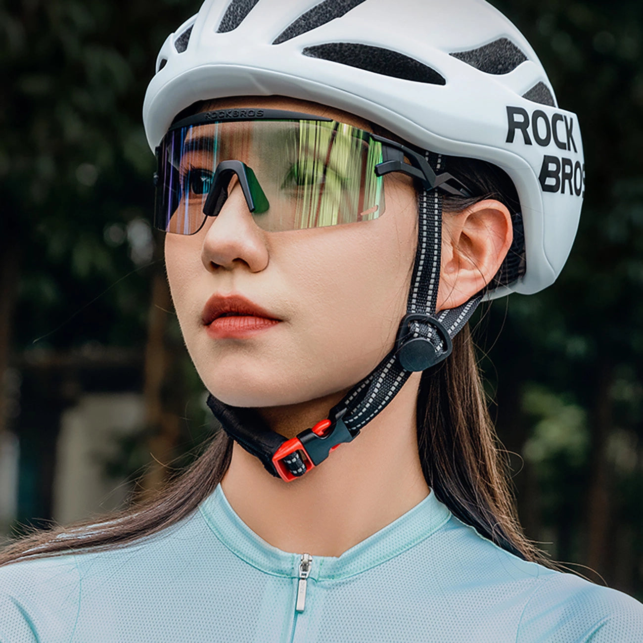Rockbros Photochromic Cycling Glasses with UV Protection and Corrective Insert - Green_4