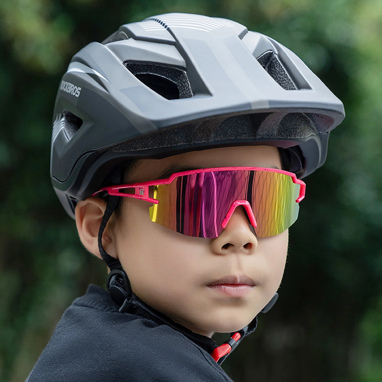 Rockbros Kids Cycling Glasses, Polarized, UV Protection, Black_10
