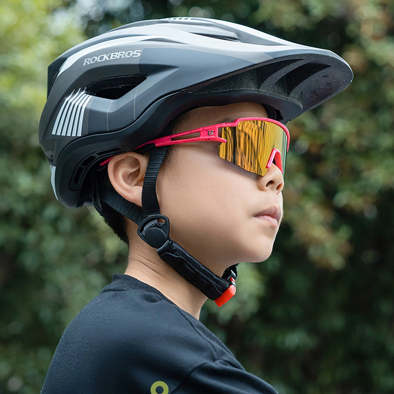 Rockbros Kids Cycling Glasses, Polarized, UV Protection, Black_5