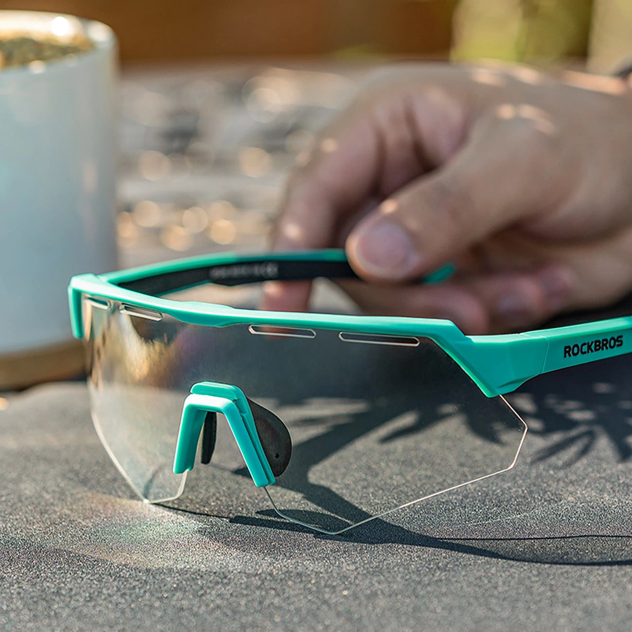 Rockbros Polarized Cycling Glasses with UV Protection and Corrective Insert - Gray_2