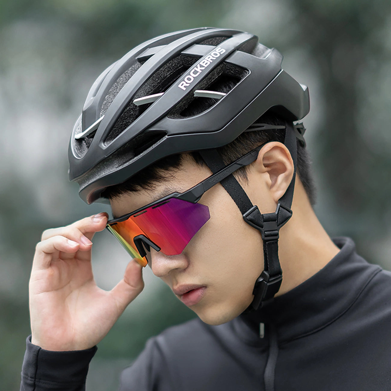 Rockbros Polarized Cycling Glasses with UV Protection and Corrective Insert - Purple_1