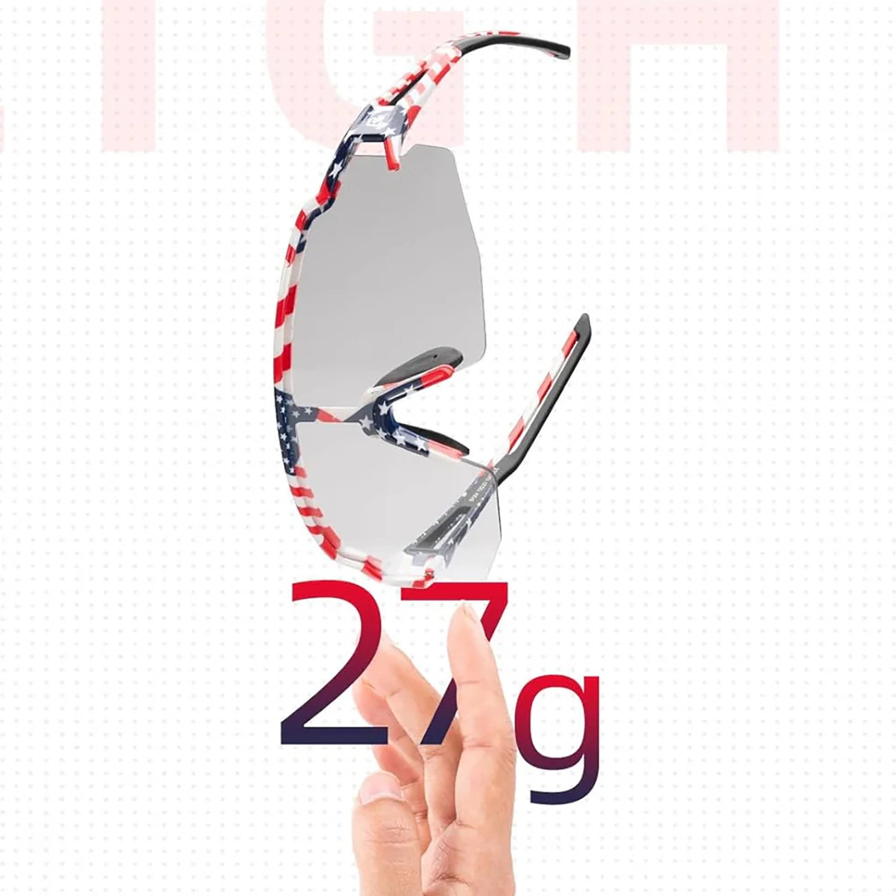 Rockbros Cycling Glasses Photochromic with UV Protection and Corrective Insert 14120008002 - USA Pattern - White_4