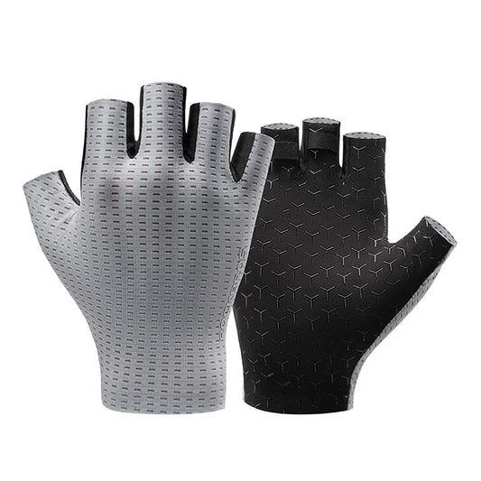 Rockbros Breathable Short Finger Cycling Gloves, Size: S - Gray_0