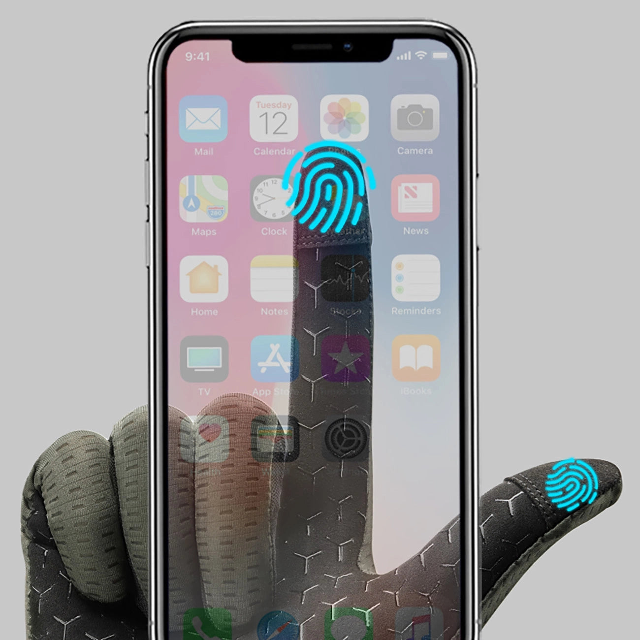 Rockbros Breathable Full Finger Cycling Gloves, Size: M - Green_5