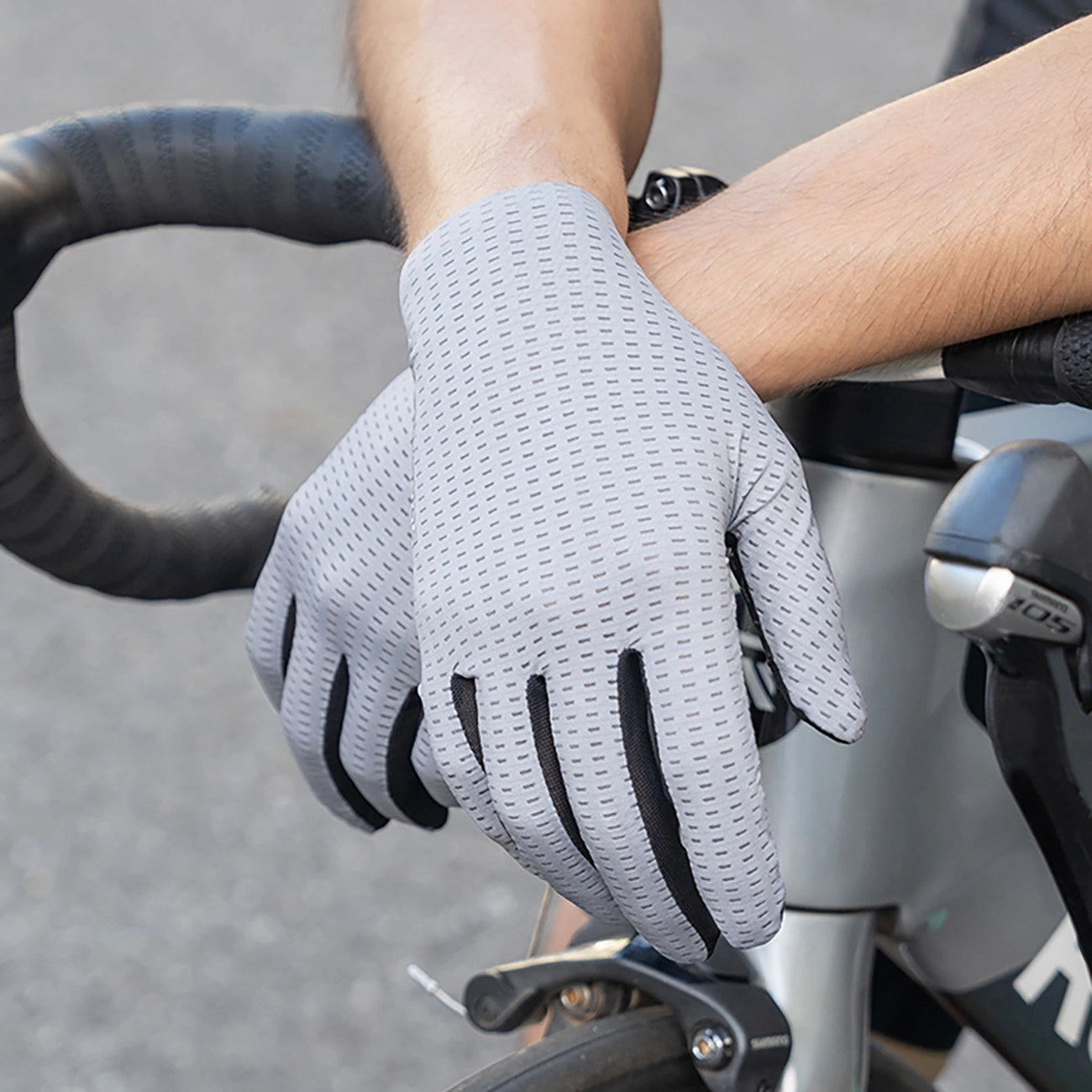 Rockbros Breathable Full Finger Cycling Gloves, Size: XL - Green_9