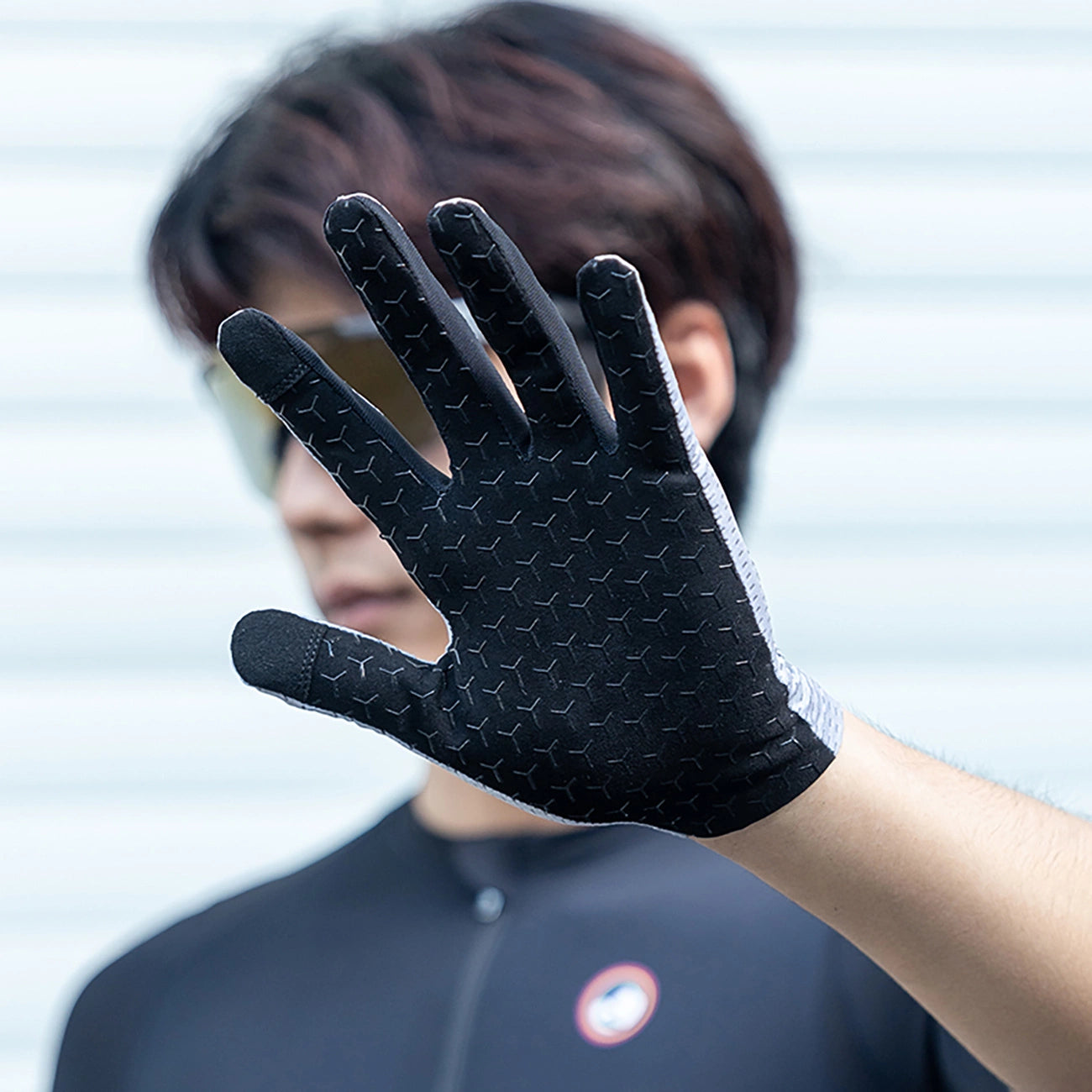 Rockbros Breathable Full Finger Cycling Gloves, Size: S - Gray_3