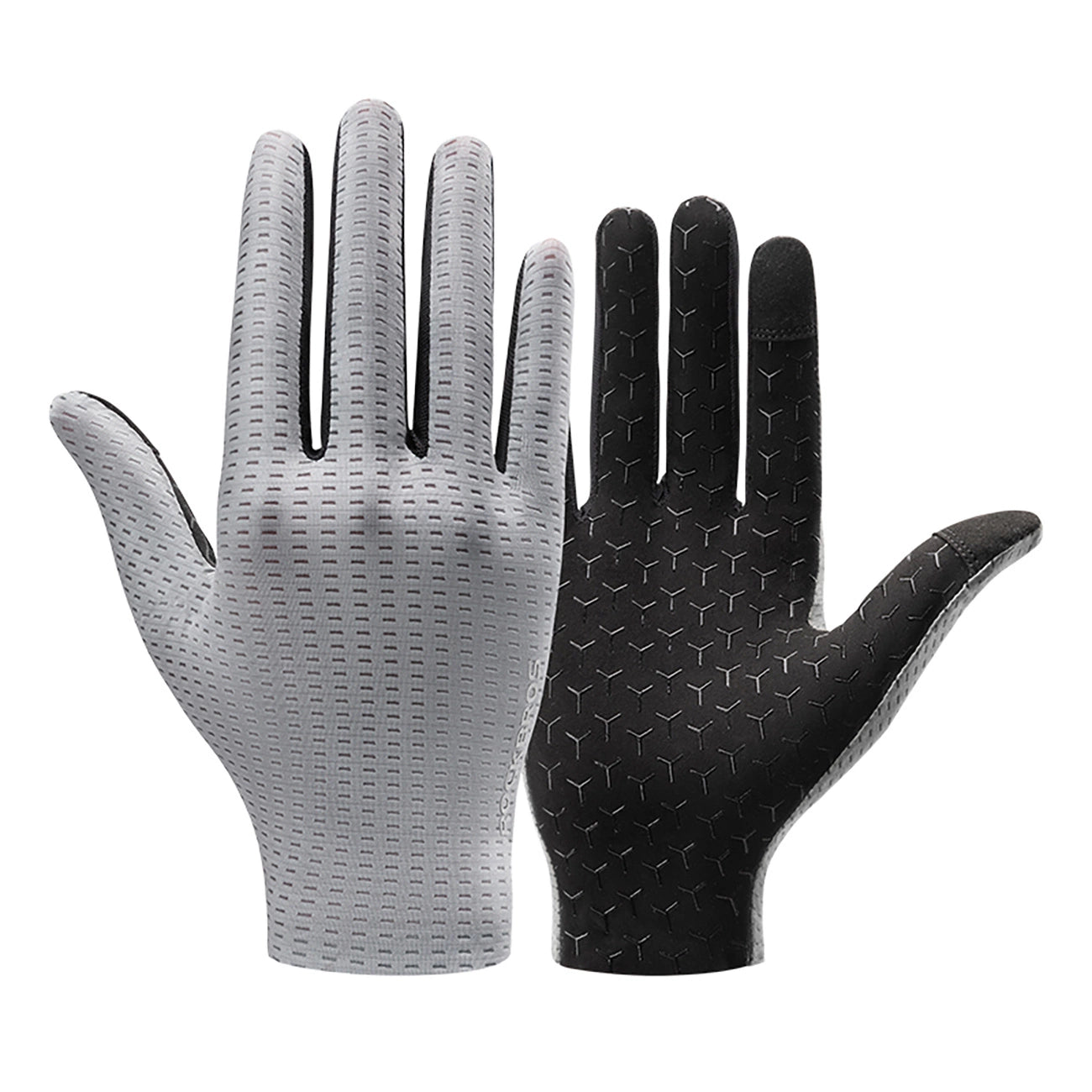 Rockbros Breathable Full Finger Cycling Gloves, Size: XL - Gray_0