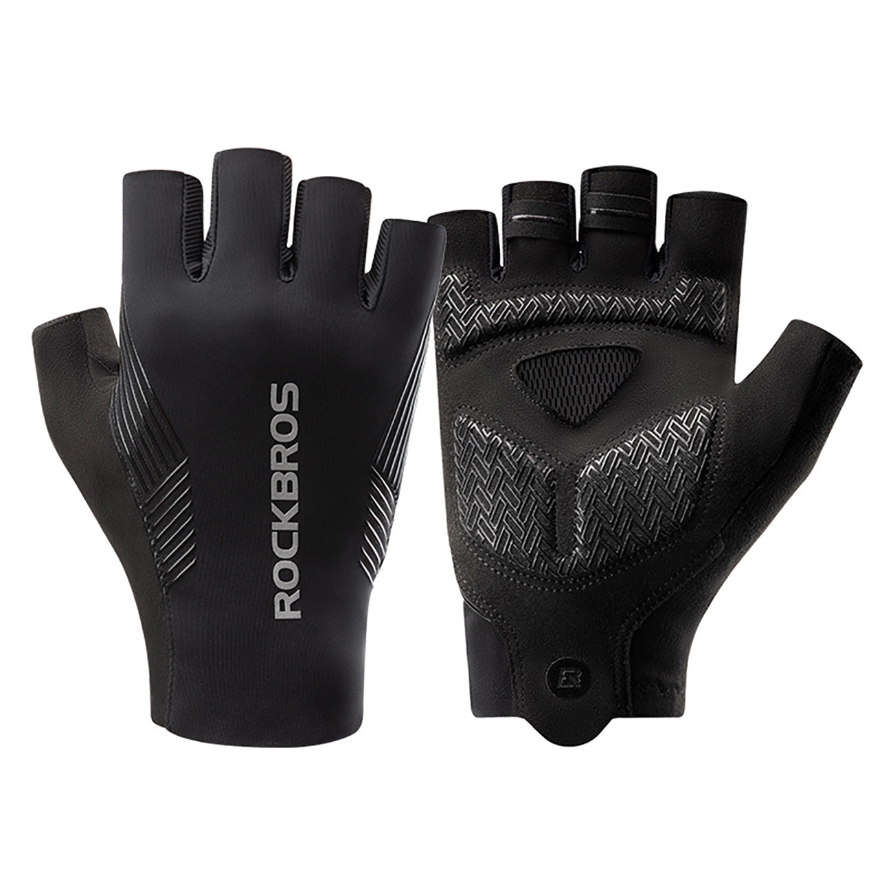 Rockbros cycling gloves spring/summer/autumn, short fingers, size: L - black_0