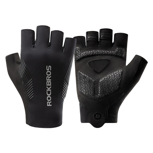 Rockbros cycling gloves spring/summer/autumn, short fingers, size: M - black_0