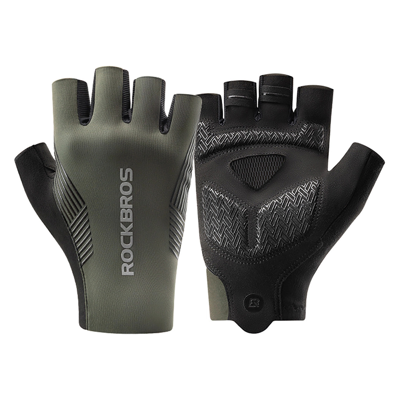 Rockbros cycling gloves spring/summer/autumn, short fingers, size: XL - green_0