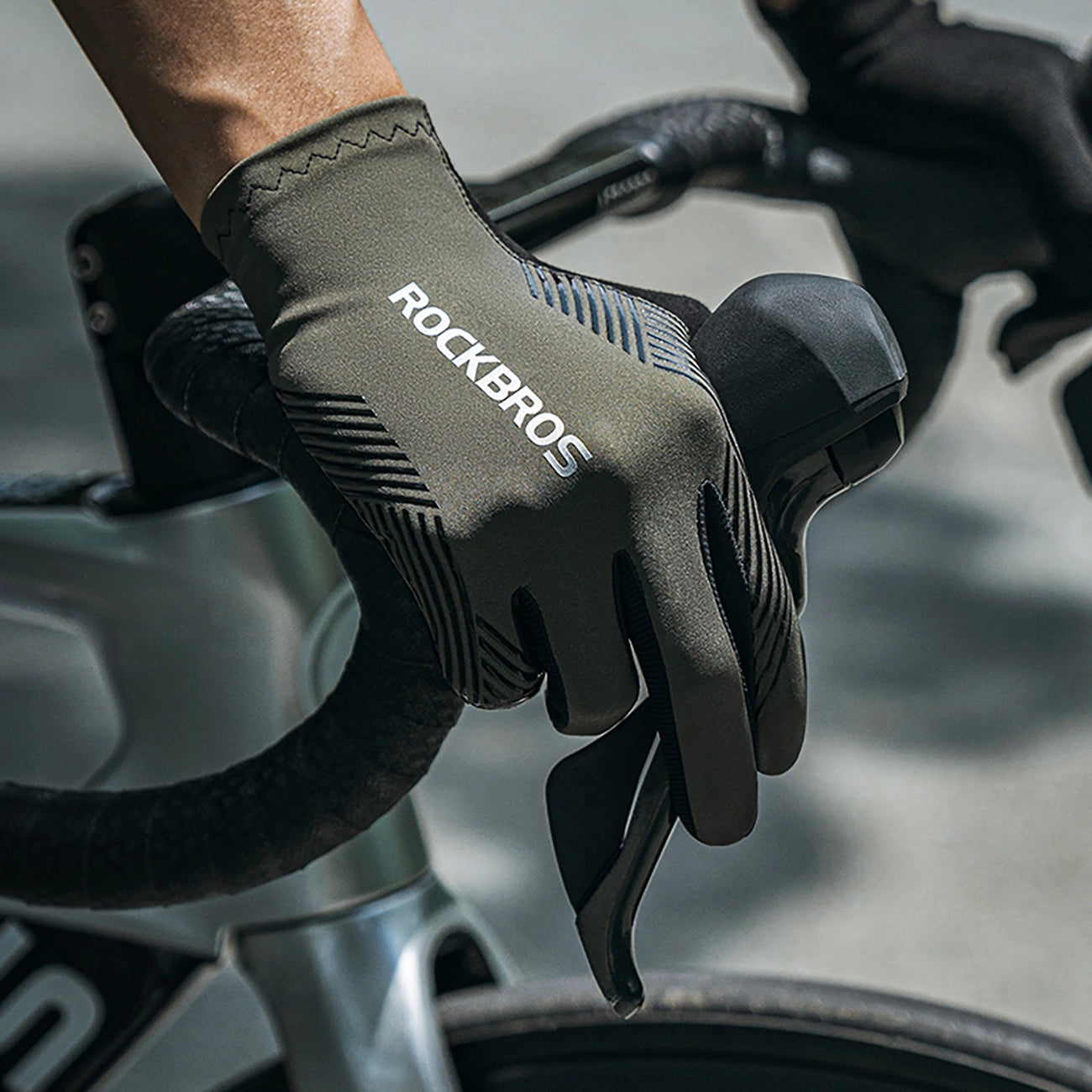 Rockbros cycling gloves spring/summer/autumn, full, size: XL - green_9