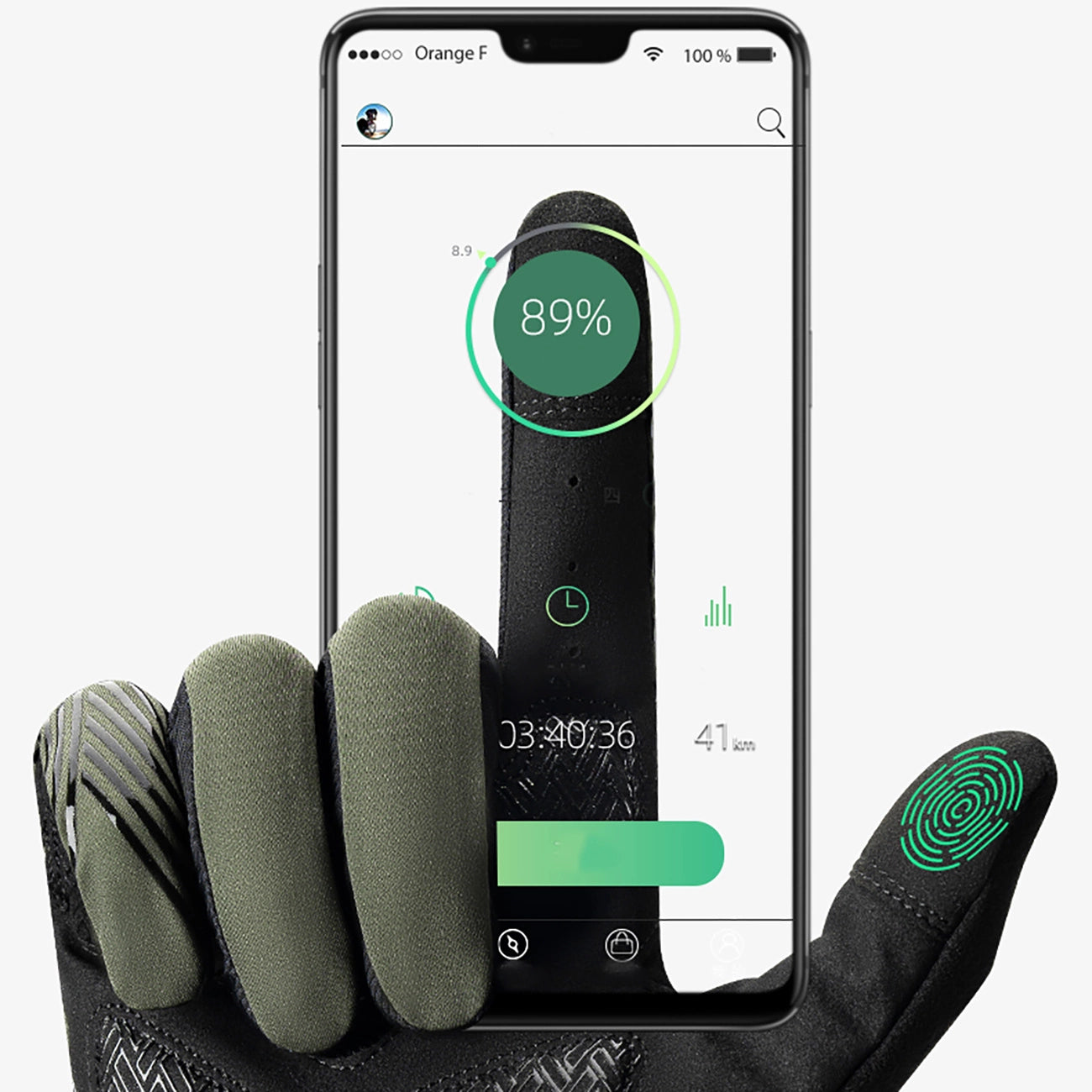 Rockbros cycling gloves spring/summer/autumn, full, size: XL - green_1