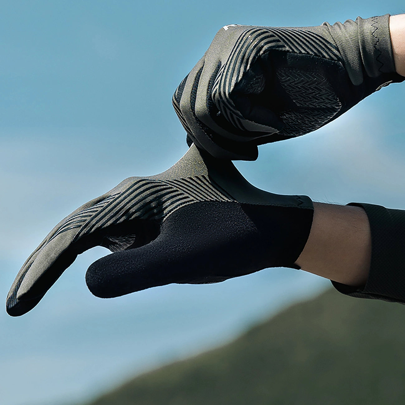 Rockbros cycling gloves spring/summer/autumn, full, size: XL - green_6