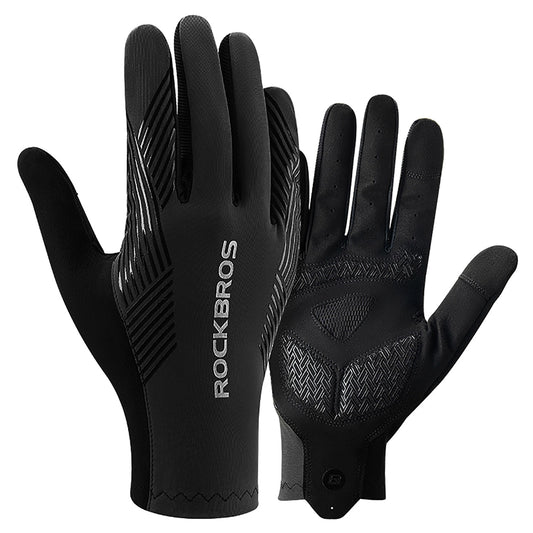 Rockbros cycling gloves spring/summer/autumn, full, size: XXL - black_0