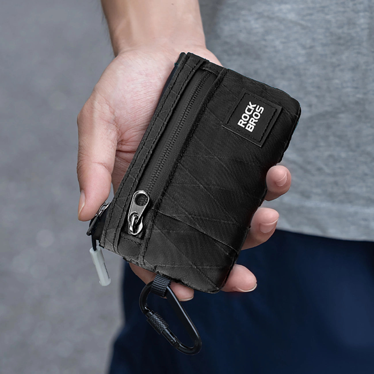 Rockbros Travel Wallet with Carabiner - Black_2