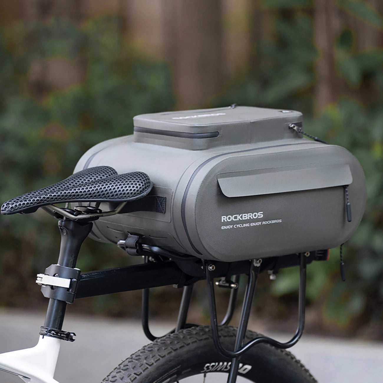 Rockbros waterproof bike pannier, for trunk, capacity 14l - gray_1