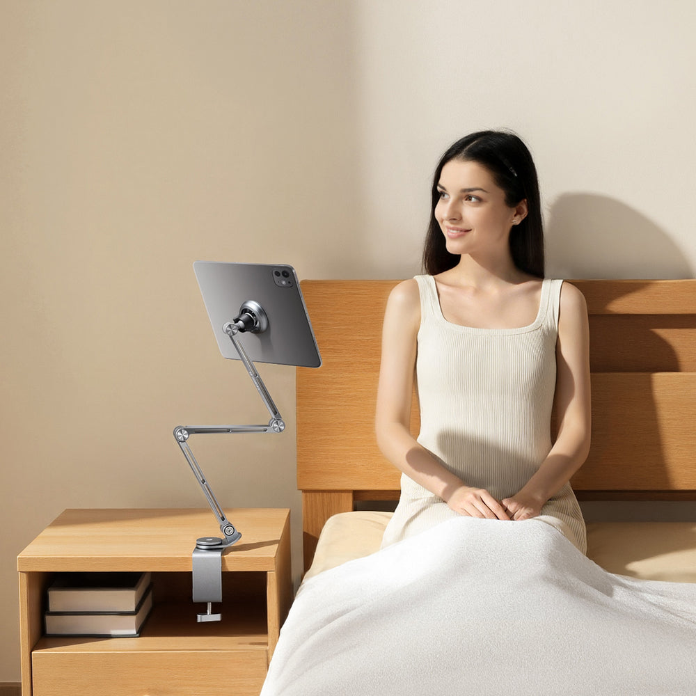 Wozinsky WTY0YS1 magnetic holder, 360° rotating, solid, for phone and tablet - gray_10