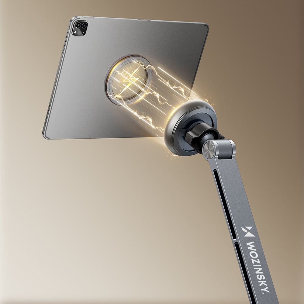 Wozinsky WTY0YS1 magnetic holder, 360° rotating, solid, for phone and tablet - gray_2