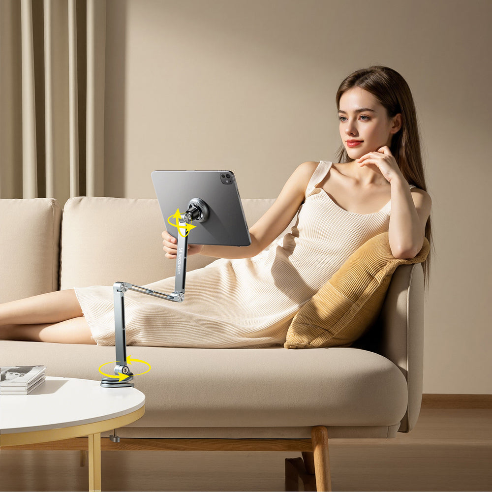 Wozinsky WTY0YS1 magnetic holder, 360° rotating, solid, for phone and tablet - gray_6