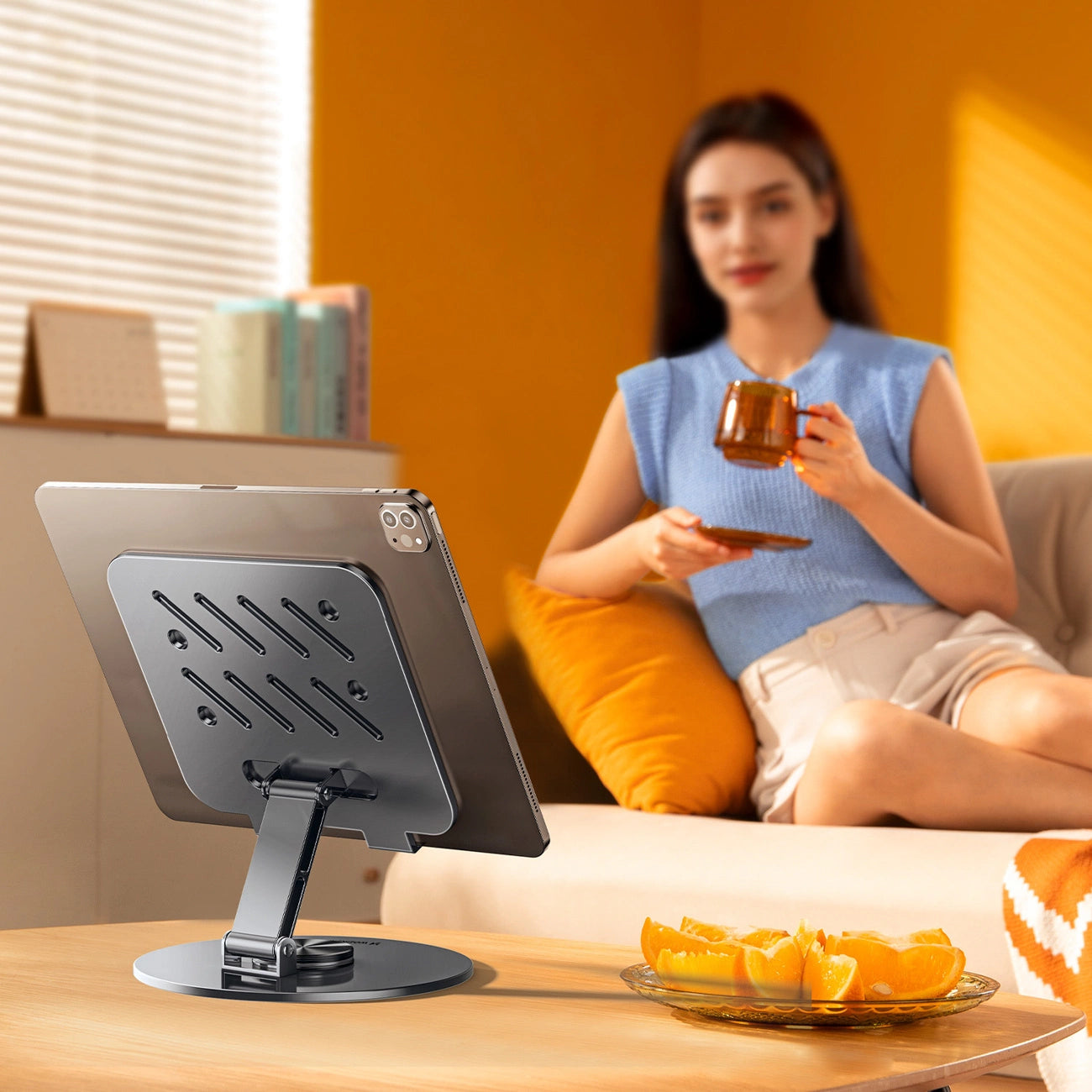 Wozinsky WRS-DSY84SS 360° Rotating Aluminum Tablet Stand - Gray_6