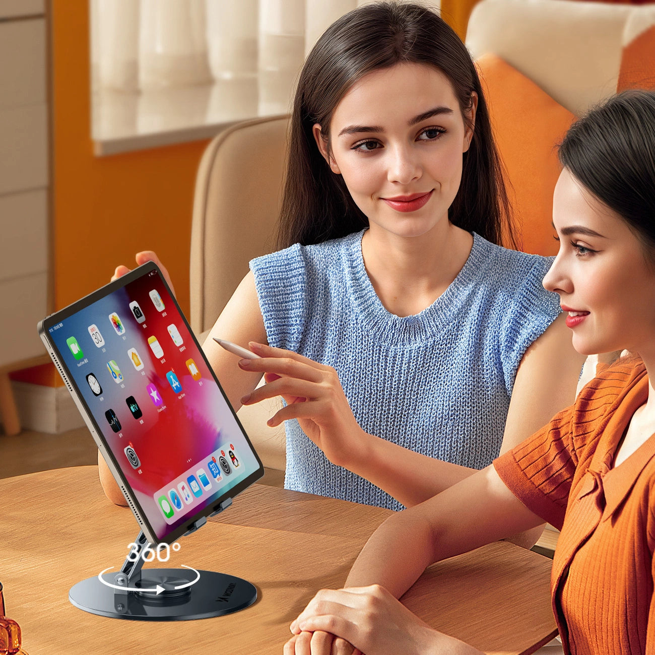 Wozinsky WRS-DSY84SS 360° Rotating Aluminum Tablet Stand - Gray_8