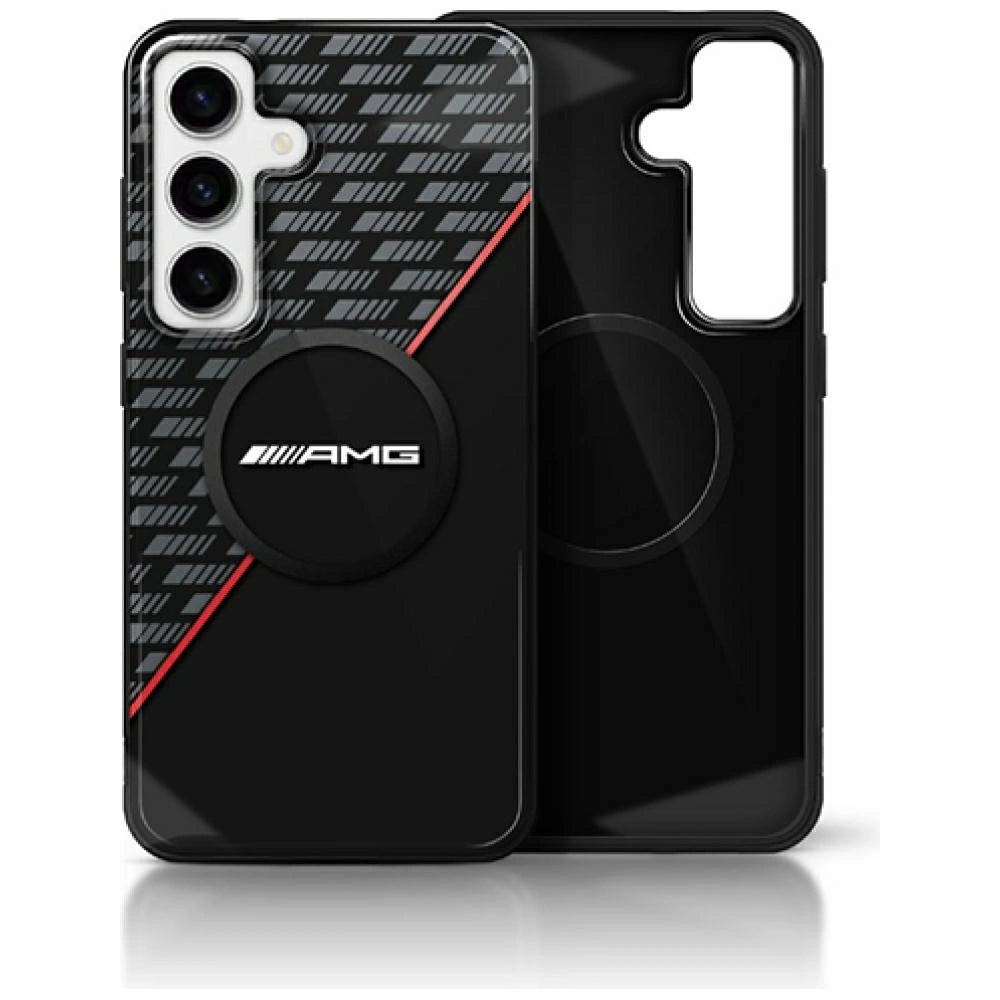 AMG Double Layer Rhombs MagSafe Case for Samsung Galaxy S25+ - Black/Red_0