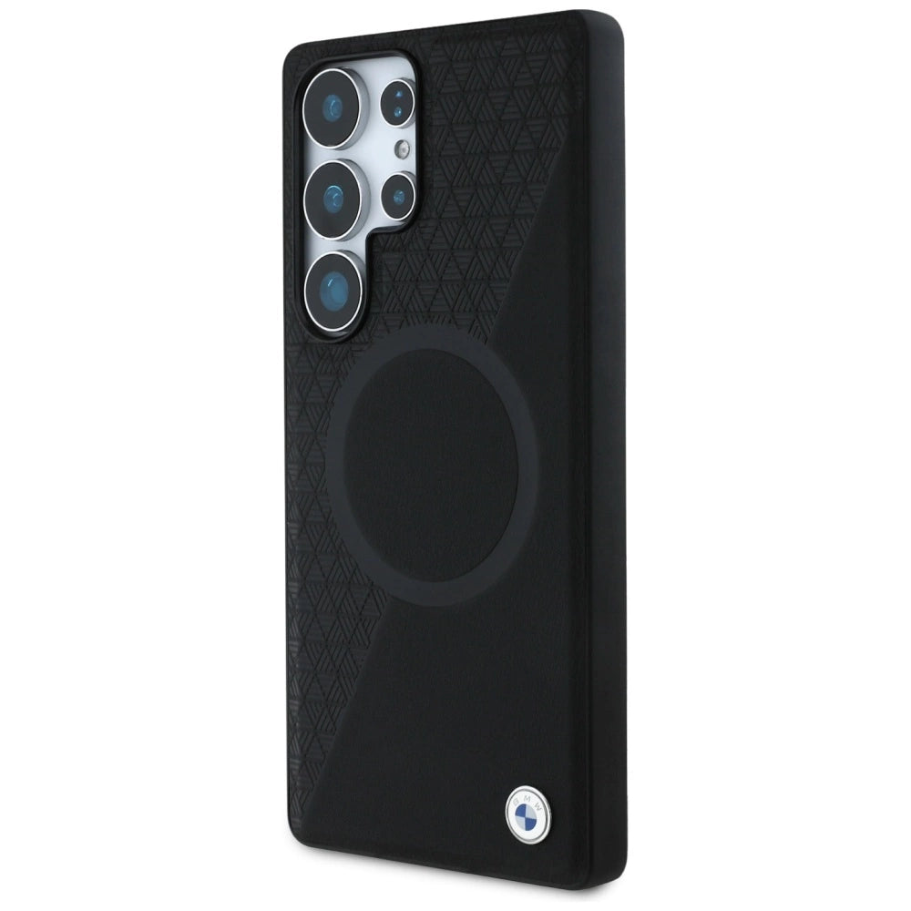 BMW Leather Half Textured MagSafe Case for Samsung Galaxy S25 Ultra - Black_1