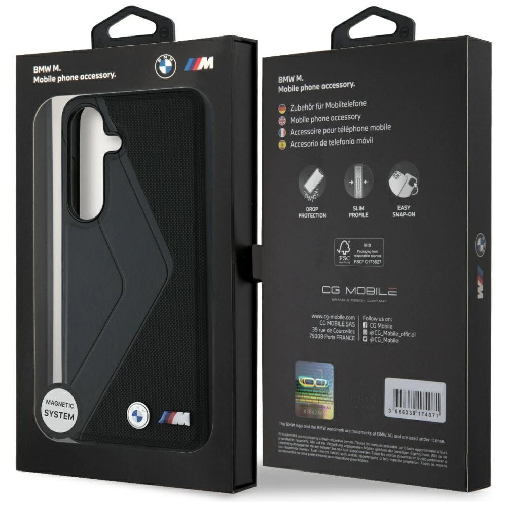 BMW Leather Oversized Stripes MagSafe case for Samsung Galaxy S25 - black_7