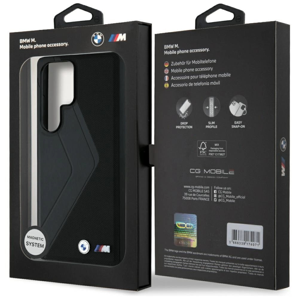 BMW Leather Oversized Stripes MagSafe case for Samsung Galaxy S25 Ultra - black_7