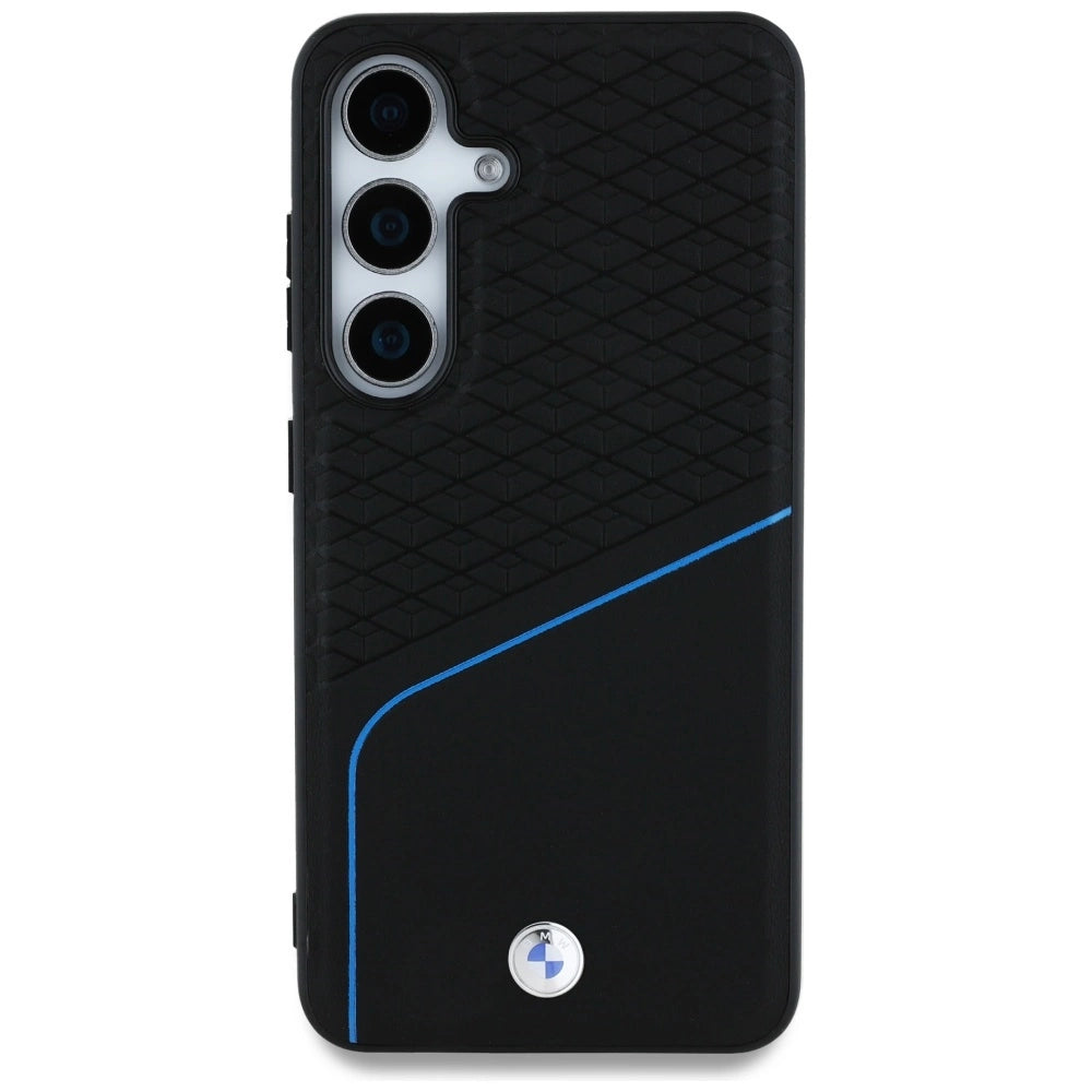 BMW Leather Textured and Smooth MagSafe Case for Samsung Galaxy S25 - Black_2