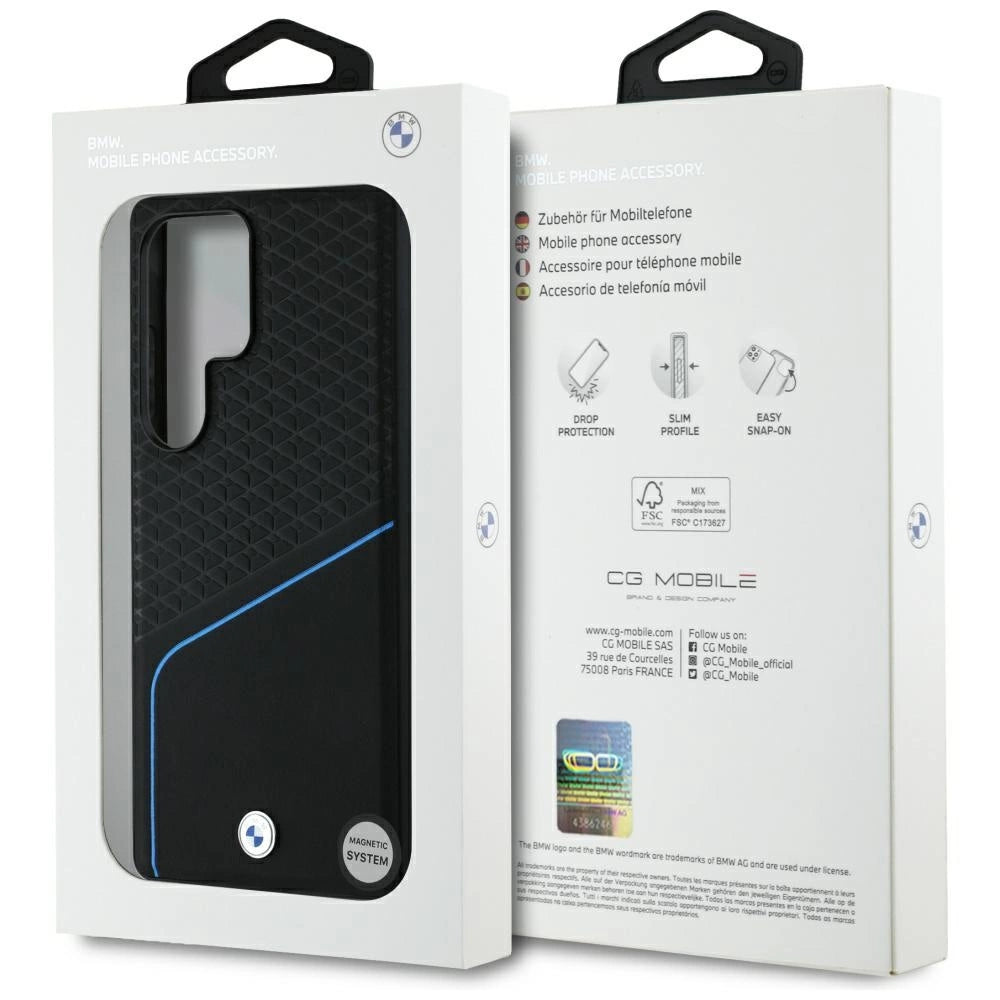 BMW Leather Textured and Smooth MagSafe case for Samsung Galaxy S25 Ultra - black_7