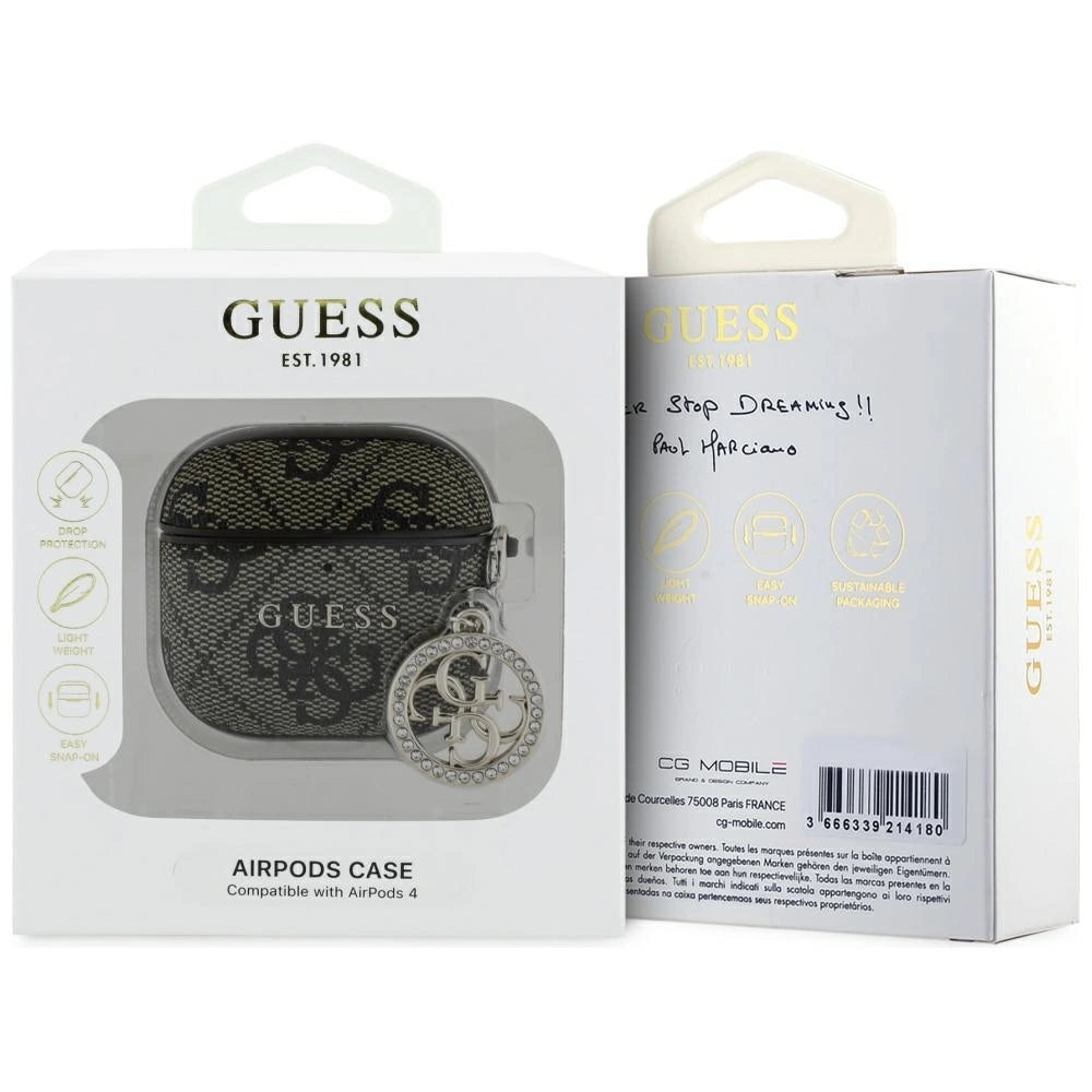 Guess 4G Strass Charm Case for AirPods 4 - Brown_2