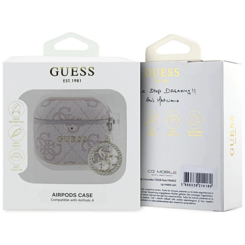 Guess 4G Strass Charm Case for AirPods 4 - Pink_2