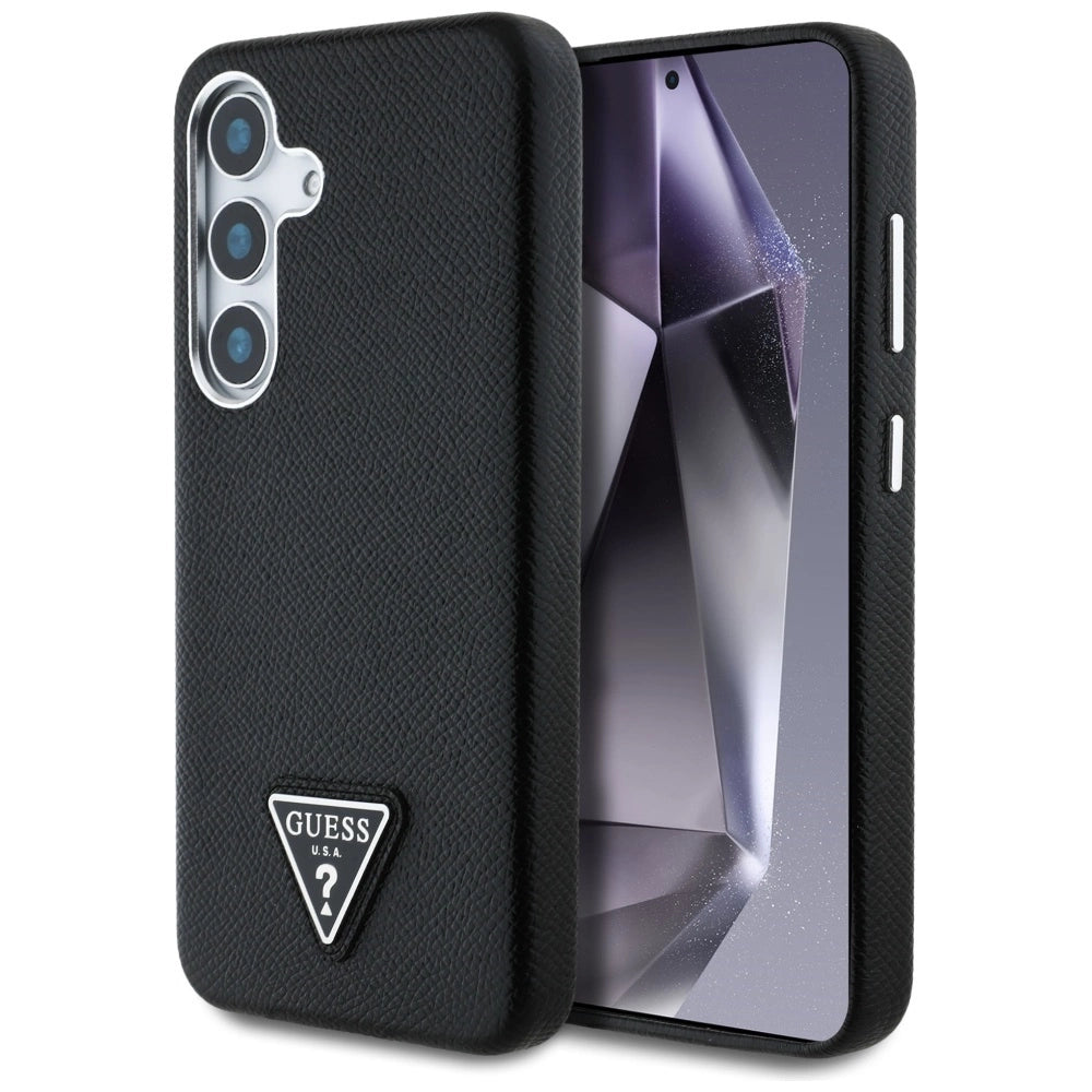 Guess Grained Triangle Logo MagSafe case for Samsung Galaxy S25 - black_0