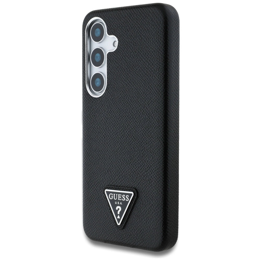 Guess Grained Triangle Logo MagSafe case for Samsung Galaxy S25 - black_1
