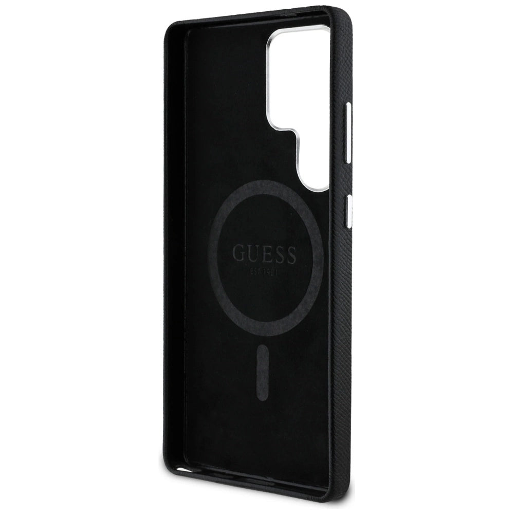 Guess Grained Triangle Logo MagSafe case for Samsung Galaxy S25 Ultra - black_6