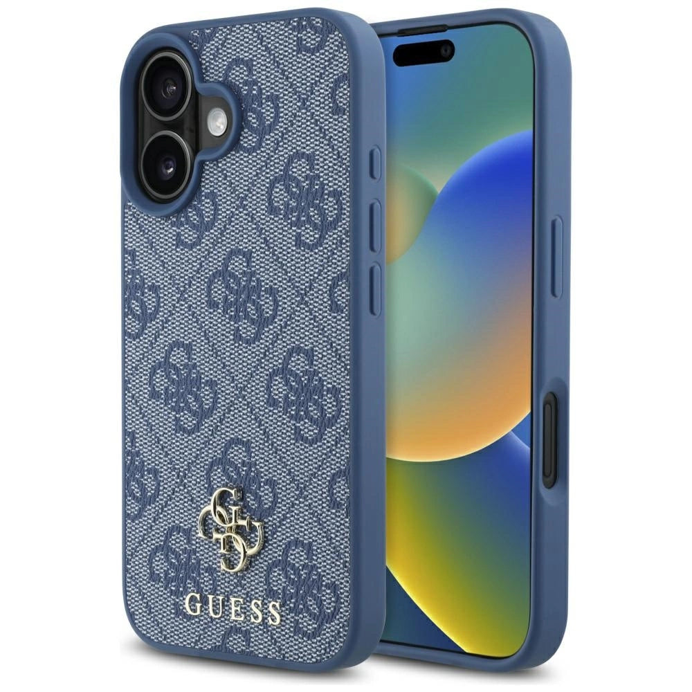 Guess HC PU 4G Small 4G and Classic Case for iPhone 16 MagSafe - Blue_0