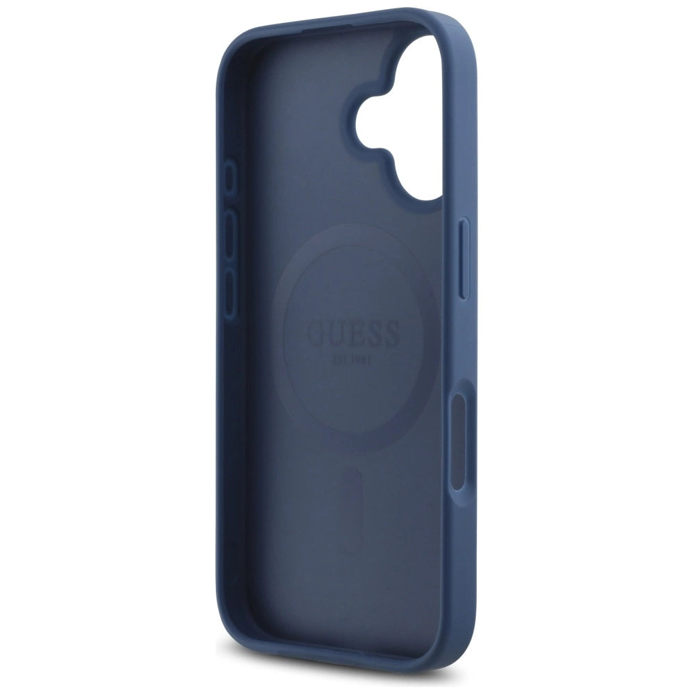 Guess HC PU 4G Small 4G and Classic Case for iPhone 16 MagSafe - Blue_6